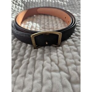 Sid Mashburn Sharkskin Leather Belt Brown Made In The USA Size 40